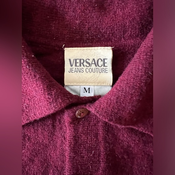 VERSACE vintage maroon wool sweater - Picture 7 of 10
